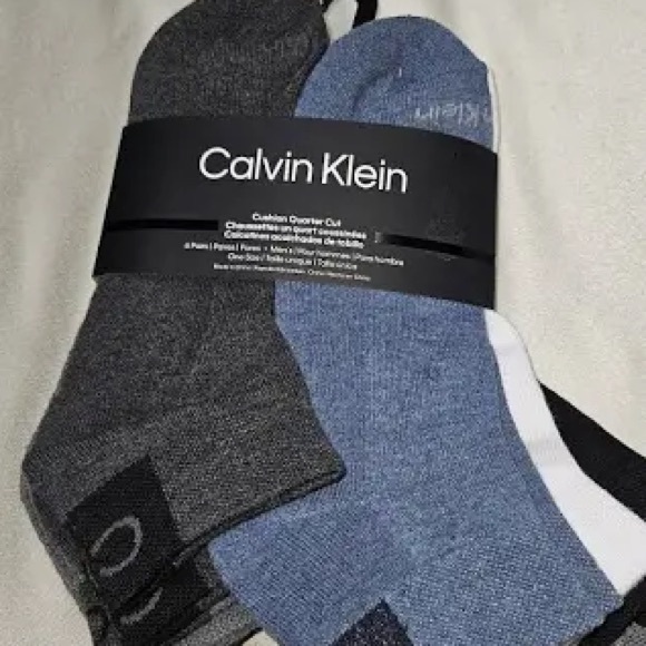 Calvin Klein Other - Calvin Klein 6- PK Cushioned Quarter Stretch Heather Assorted Color Socks OS NWT